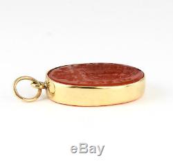 Antique Victorian 9Ct Gold Double Sided Carnelian Intaglio Fob / Pendant Seal
