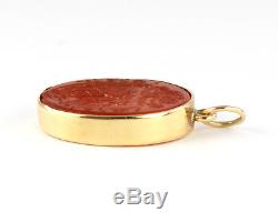 Antique Victorian 9Ct Gold Double Sided Carnelian Intaglio Fob / Pendant Seal