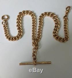 Antique Victorian 9Ct Rose Gold Double Albert Watch Chain / Necklace. 48 Grammes