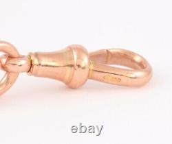 Antique Victorian 9Ct Rose Gold Trombone Link Double Albert Watch Chain 16'