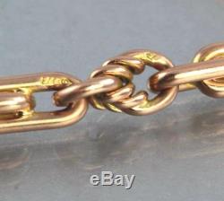 Antique Victorian 9Ct Rose Gold Trombone Link Double Albert Watch Chain 16 1/4'