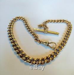 Antique Victorian 9ct Rose Gold Albert Watch Chain / Necklace. 19.5 Grammes