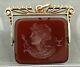 Antique Victorian Gold Pocket Watch Fob Intaglio Carved Carnelian Spinner