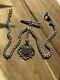 Antique Victorian Solid Silver Double Pocket Watch Albert Chain + Fob