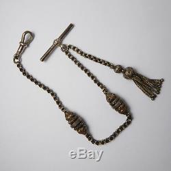 Antique Victorian Sterling Silver Albertina Watch Chain with Tassel