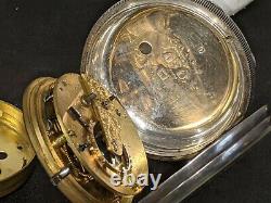 Antique Victorian Sterling Silver Cased Pocket Watch, 1893 168g charles Harris