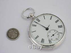 Antique Victorian Sterling Silver English Lever Consular Pocket Watch