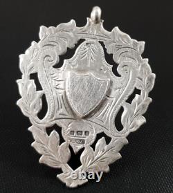 Antique Victorian Sterling Silver Pocket Watch Fob Medal