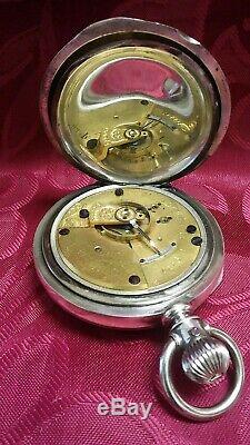 Antique Vintage Elgin Pocket Watch Dueber Coin Silver Hunter Case Ca. 1880