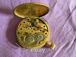 Antique Vintage Ladies 9ct Gold Pocket Fob Watch Working