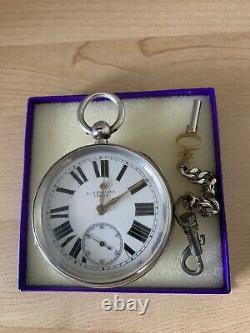 Antique Vintage Sterling Silver Pocket Watch