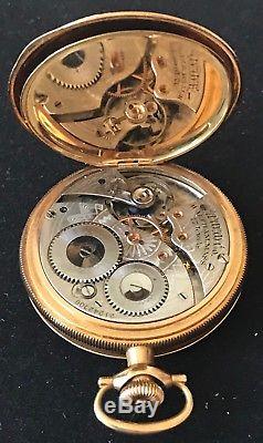 Antique WALTHAM 17 Jewel Pocket Watch 14K Solid Gold DUEBER Hunters Case
