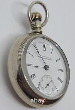 Antique WALTHAM Model 1883 Gents Victorian Silver Pocket Watch 18s