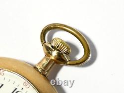 Antique WALTHAM USA Gold Plated SLIM Pocket Watch WORKING Screw off Back #PW16