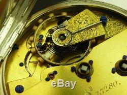 Antique W. Ehrhardt 17 jewels Fusee key wind pocket watch with wind indicator