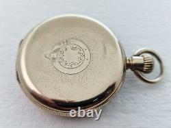Antique Waltham 14ct Gold Plated Small Pocket Watch Original Box FOR REPAIR 121