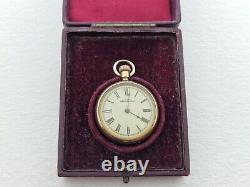 Antique Waltham 14ct Gold Plated Small Pocket Watch Original Box FOR REPAIR 121