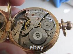 Antique Waltham 14ct Gold Pocket Watch Working Well
