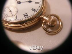 Antique Waltham 9ct Gold Full Hunter Pocket Watch 21 Jewel