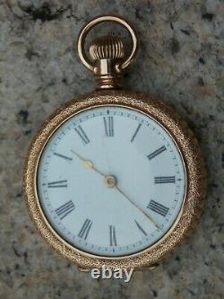Antique Waltham Fob Watch in GWO. Ornate Case Size 0. Fancy Pocket Watch
