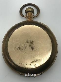 Antique Waltham Full Hunter Traveler USA Gold Plated Pocket Watch c1908