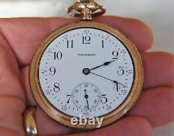 Antique Waltham Traveler 7 Jewel Gents Open Face Pocket Watch. Size 16. 1913