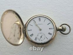 Antique Waltham Traveler Full Hunter Gold Plated Pocket Watch Requires Service