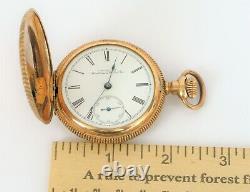 Antique Waltham Traveler J. Boss Full Hunter Case Engraved Pocket Watch 1888