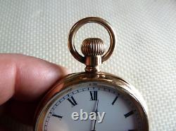 Antique Waltham open face pocket watch 15 jewels just serviced gold filled case