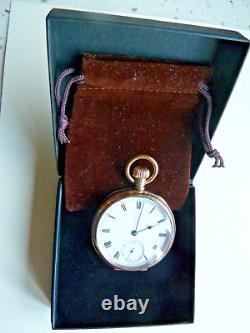 Antique Waltham open face pocket watch 7jewels just serviced gold filled case