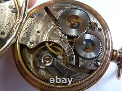 Antique Waltham open face pocket watch 7jewels just serviced gold filled case