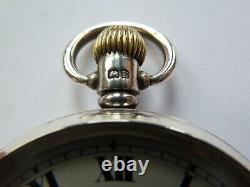 Antique Waltham open face pocket watch 7jewels just serviced sterling silver