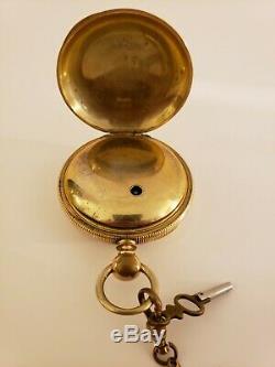 Antique Working 1877 WALTHAM Victorian Key Wind 15J Mens G. F. Pocket Watch 18s
