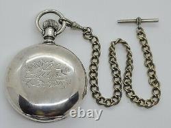 Antique Working 1883 HAMPDEN Victorian Coin Silver Full Hunter Pocket Watch 18s
