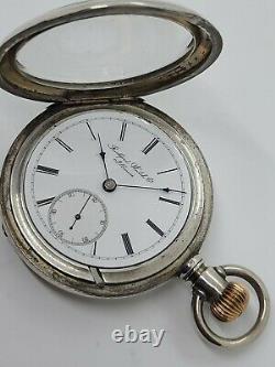 Antique Working 1883 ROCKFORD Victorian STERLING SILVER 15J RR Pocket Watch 18s