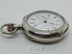 Antique Working 1883 ROCKFORD Victorian STERLING SILVER 15J RR Pocket Watch 18s