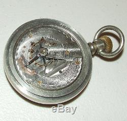 Antique Working 1883 WALTHAM 18s Silver Victorian 17J Railroad RR Pocket Watch