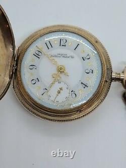 Antique Working 1883 WALTHAM Gold G. F Full Hunter'Fancy Dial' Pocket Watch 18s