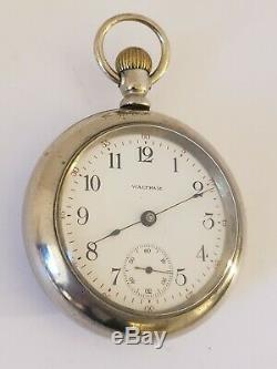 Antique Working 1883 WALTHAM Victorian Gents 18s Silver Pocket Watch