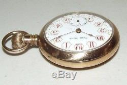 Antique Working 1904 SOUTH BEND 17J Gold G. F. Pocket Watch 18s with Fancy Dial 340