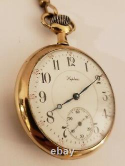 Antique Working 1917 ILLINOIS Hopkins Private Label 21J Gold G. F. Pocket Watch