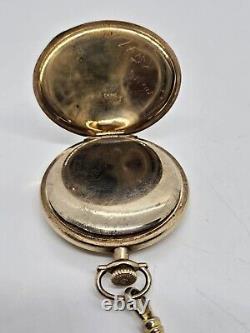 Antique Working 1926 ELGIN Gents Deco Gold G. F. Full Hunter Pocket Watch withChain