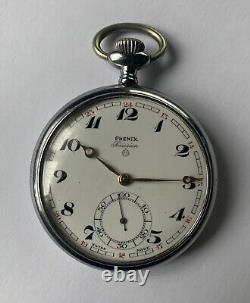 Antique Working Pocket Watch Phenix Precision. Remontoir Ancre Ligne Droite 15