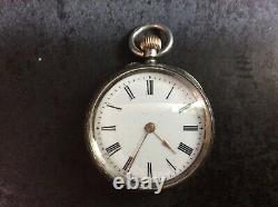 Antique c. 1920s Swiss Made. 935 Silver Ladies Open Face Pocket Fob Watch D. F. &C