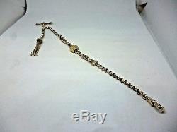 Antique circa Early 1800s 9ct gold Albert/Fob chain with T bar (Beautiful)