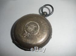 Antique early 1800s John Forrest English sterling silver pocket watch key wind