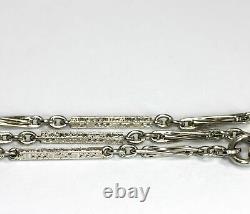Antique estate pocket watch fob chain 14K white gold 9.6 grams 14 long detailed