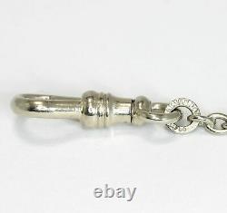 Antique estate pocket watch fob chain 14K white gold 9.6 grams 14 long detailed
