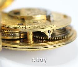Antique fusee Pocket Watch 1800's Robert Fletcher Gold Plated Verge
