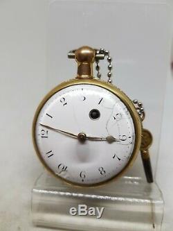Antique fusee verge Mich. HURST London pocket watch c1850 ref592 working